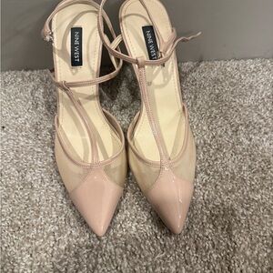 Nine West Blush and Cream Pointed Toe Heels